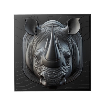 gergedan hayvan rahatlama sanat hayvanlar yeggi mito3d büst google kolye madalyon animal relief wall art duvar 3d print model - Mito3D