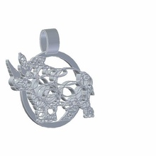 rhinoceros charm collection garabats jewelry resources jewellery downloads pendant luxury 3d rhino 3d print model - Mito3D