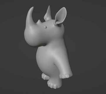 rinoceronte estatueta casa escultura brinquedo animal selvagem chifre África savana 3d print model - Mito3D