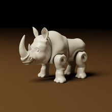 rhinocéros flexi articulé art jouet 3d print model - Mito3D