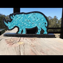 rhinocéros de puzzle art défi la conservation jigsaw esun3d 3d print model - Mito3D