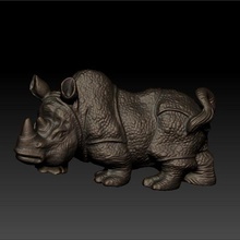 gergedan heykel sanat aslan Kaplan hayvan prairie otlak Afrika doğa yazdırılabilir 3d 3d print model - Mito3D