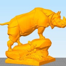 rhinocéros l'art 3d print model - Mito3D
