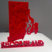 Rhode ilha topográfico mapa 3d print model - Mito3D