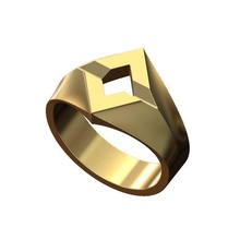 rhombus shaped signet ring sizes 6to10 3d print model jewelry chevron printable luxury classic statement gents 3d print model - Mito3D