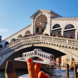 rialto puente Venecia Italia arquitectura edificio medieval estructura Renacimiento italiano punto referencia arquitecto Puente miniworld3d ponte lugares 3d print model - Mito3D