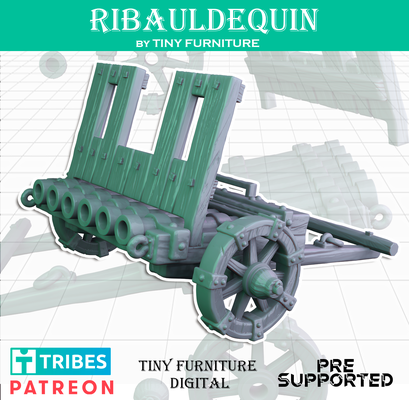 ribauldequin medieval artillery game tabletop miniatures roleplaying fallout d&d dnd pathfinder rpg 3d print model - Mito3D
