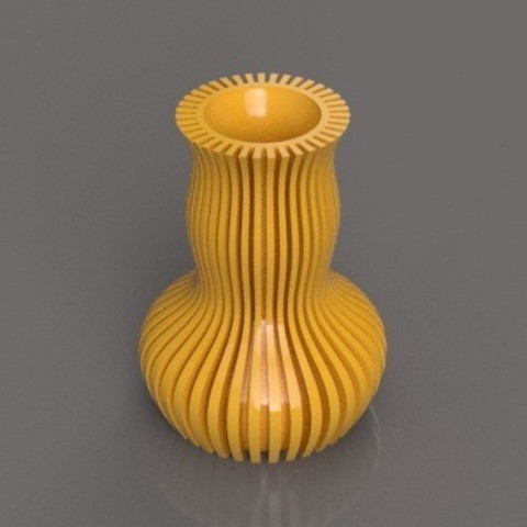ribbed vase home amazing cr10 creative davinci easy print flower fun lowpoly vases spiral mode decor 3D print model - Mito3D