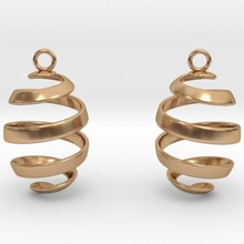 ribbon earrings jewelry spiral 3d print model - Mito3D