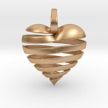 ribbon heart pendant jewelry pendulous 3d print model - Mito3D