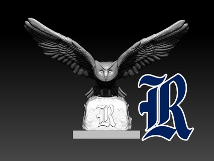 rice owls football mascot statue - 3d print Art nfl ncaa fbs americanfootball university 3d print model - Mito3D