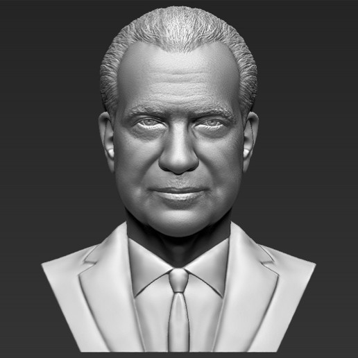 richard nixon busto stampa 3d ready stl, obj formati art clinton obama trump roosevelt famosa uomo politico politica presidente il ronald reagan jfk john fitzgerald kennedy 3D print model - Mito3D