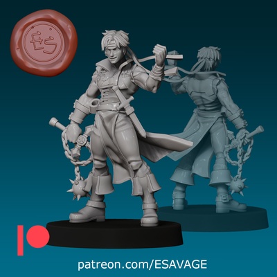 juge belmont 32mm miniature jeu castlevania 3d print model - Mito3D