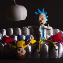 rick morty art couch toy 3d print model - Mito3D