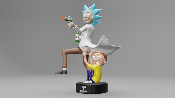 rick morty 3d printing - costume figure awesome printed sanchez creality cr-10 painting prints painted print printer rclifeon big statue parts acrylic paint model huge 400mm tall 3d print model - Mito3D
