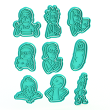 rick morty cookie cutter set 9 home summer poopybutthole meeseeks jerry birdperson beth snowball snuffles sanchez stamp cookies cook cithen cutters 3d print model - Mito3D