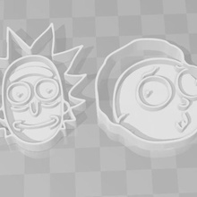 rick morty cookie cutter set x2 home cookiecutter mold biscuit rickandmorty jolan 3d print model - Mito3D