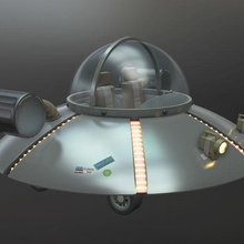 almiar Morty volador platillo astronave 3d impresión pla resina Arte adulto nadar juguetes coleccionables vehiculos Ciencias ficción juguete OVNI 3d print model - Mito3D