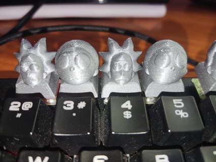rick morty keycaps pack keycap cherrymx mechanic keyboard key games gaming smith jerry 3d print model - Mito3D