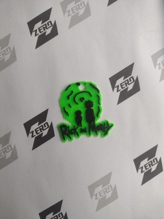 meule morty porte clés clé bague zéro noir anime séries vert 3d print model - Mito3D