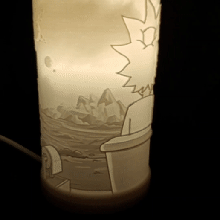Rick mortiço litofano luminária arte 3d print model - Mito3D