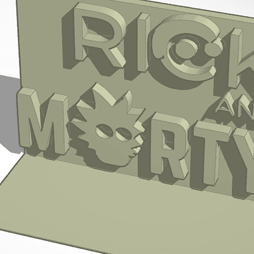 rick morty logo stand 3D print model - Mito3D