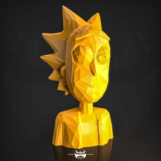 rick morty poly Art yiixpe ender 3 figures statue star decoration skull new low 3d print model - Mito3D