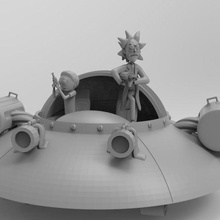 meule morty vaisseau spatial art séries scifi 3d print model - Mito3D