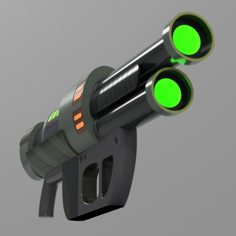 rick mortys blaster ricks ray gun pistolet laser à énergie divers générateur de portail prop dessin animé film fan art 3D print model - Mito3D