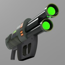 rick mortys blaster ricks pistola de rayos láser arma fuego energía varios la portales prop dibujos animados película fan art 3d print model - Mito3D