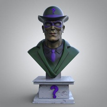 Rätsel Büste Kunst The Riddler Batman Dc comics Joker Held Superheld Film Sammlerstück Robin Dunkler Ritter Schläger bustodebatman 3d print model - Mito3D