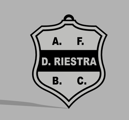 riestra shield w embossed back argentinean soccer key ring jewelry speed unlimited keychain argentine professional league cup 3d print model - Mito3D