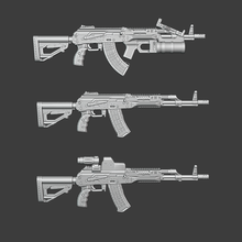 rifle ak-400 ak-12 3-pack 1 18 action figure joytoy gi joe diorama props 3ddios 3d print model - Mito3D