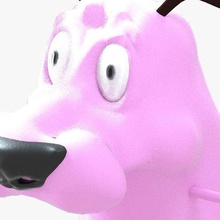 rigged courage cowardly dog 3d model game blender file cartoon animation 3d print model - Mito3D