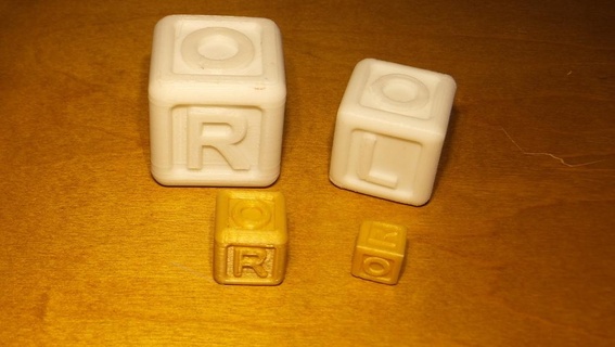 right-left-center dice Game game r l c playset 3d print model - Mito3D