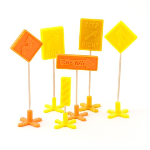 right turn road signs game models buildings crafts dioramas 3D print model - Mito3D