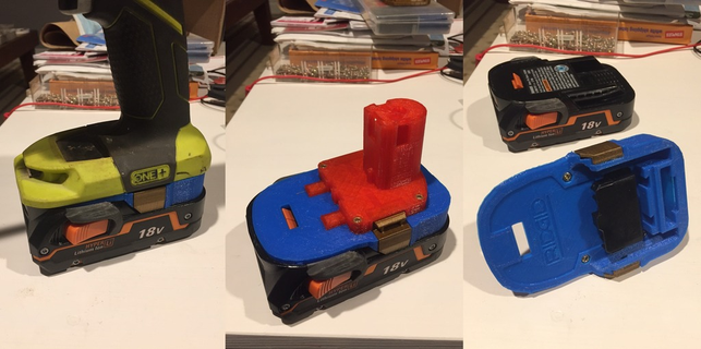 rigide batterie adaptateur pièces 3d print model - Mito3D