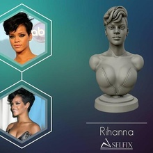 rihanna escultura pronto 3d impressão fracasso fêmea estátua cabeça figura cara bronze mármore retrato mulher americano cantor arte esculturas 3d print model - Mito3D
