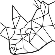 rinoceronte animale geometrico Immagine appendere 3d print model - Mito3D