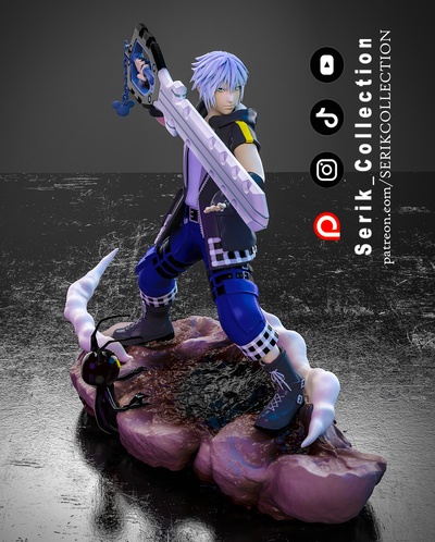 riku royaume cœurs art roxas final fantaisie jeu vidéo jeu diorama nuage conflit 3d print model - Mito3D