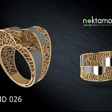 ring-01 Schmuck noktaring gold jents ring 3d print model - Mito3D