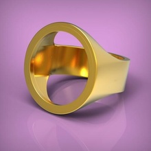 squillare gioielleria stampabile oro argento sterlina sigillo anello menring moda Accessori lusso moderno dichiarazione cupola cilindrico diamante spianare anelli 3d print model - Mito3D