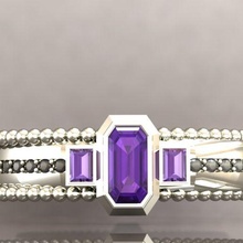 ring jewelry ring diamond gem gold 3d print model - Mito3D