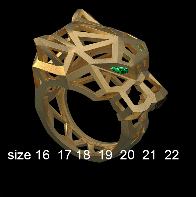 anillo pulsera pantera panthera panter colgante pendiente pendientes 3D print model - Mito3D
