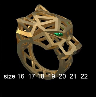 ring bracelet panther pantera panthera panter ring pendant earrings  3d print model - Mito3D