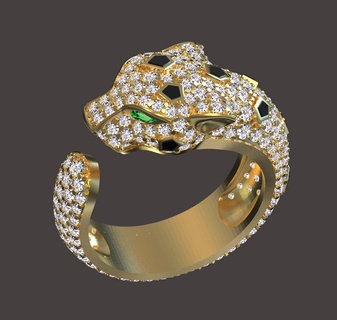 ring bracelet panther pantera panthera panter pendant earrings 3d print model - Mito3D