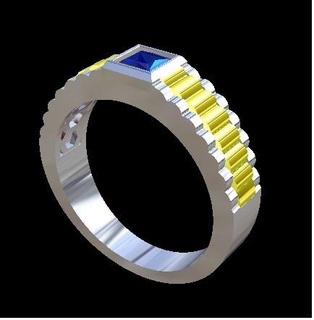 Ring Schmuck Herren Diamant Gold Silber Sterling Juwelen Oberring virlring Kontrolle 3d print model - Mito3D