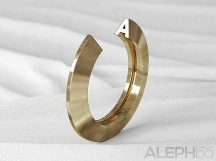 ring english capital letters mold heart alphabet 3d print model - Mito3D