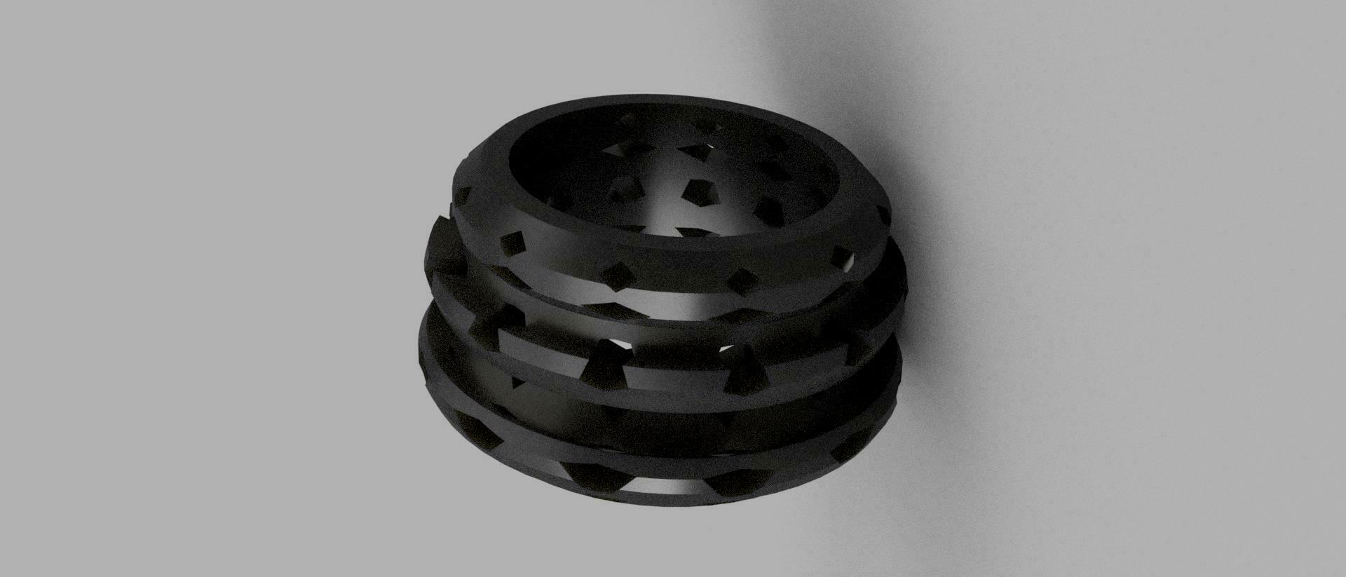 anillo geométrico multa joyería joya 3D print model - Mito3D