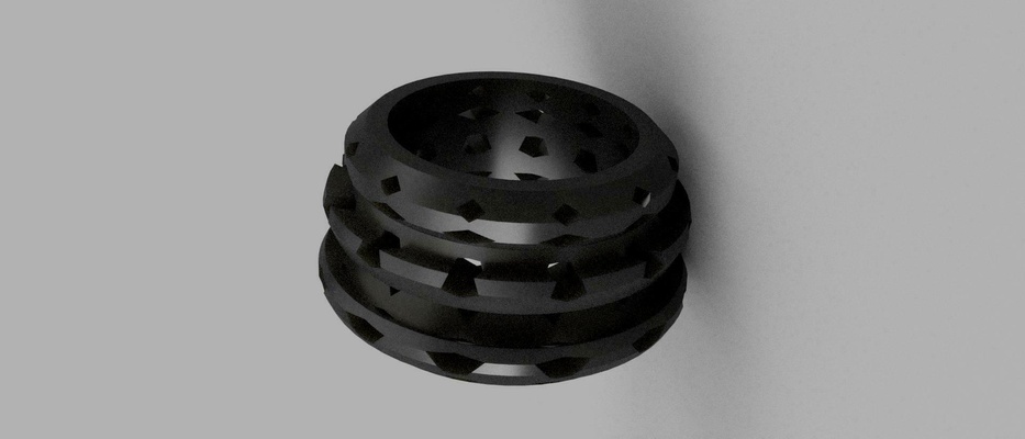 ring geometrisch fein schmuck 3d print model - Mito3D